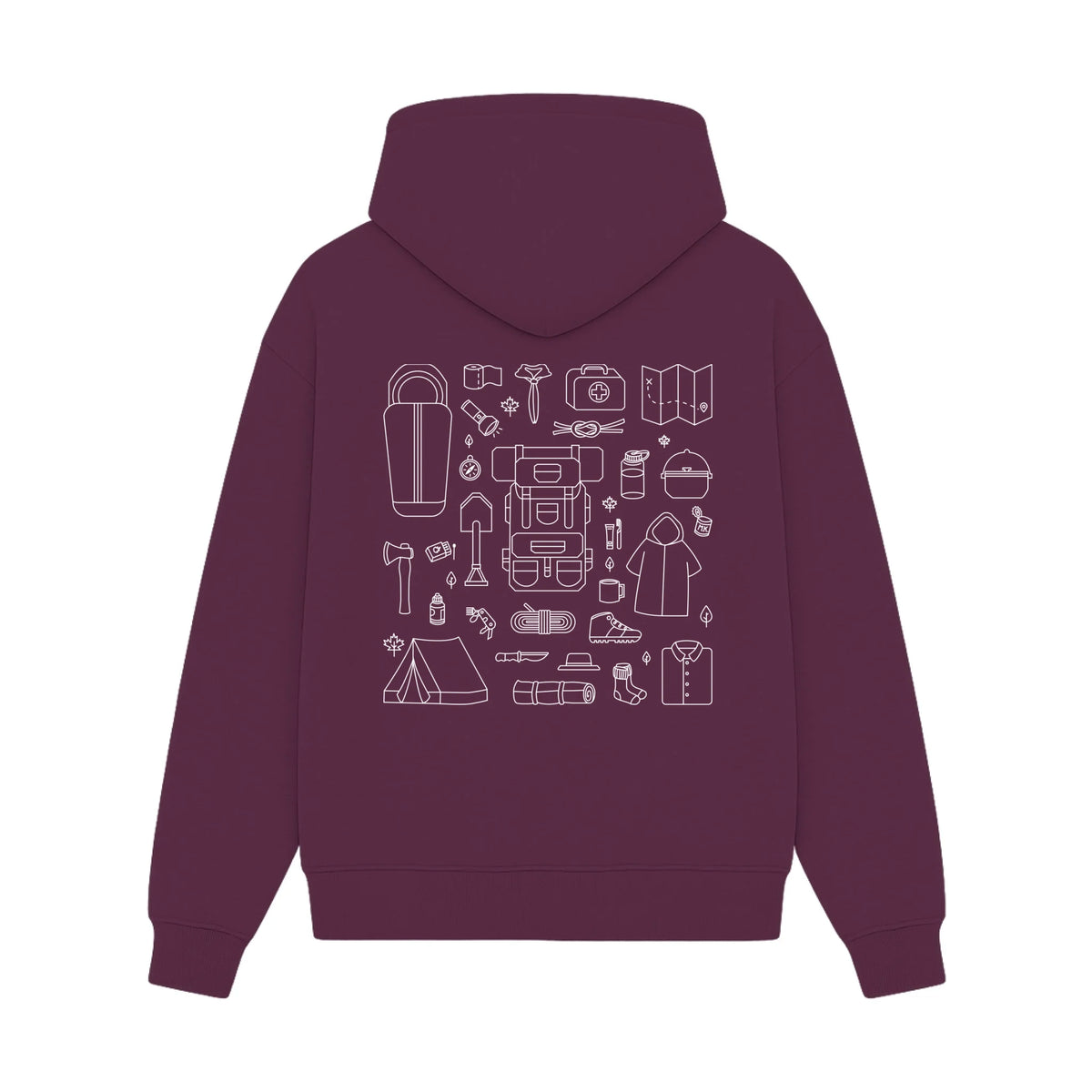 GISF500 HOODIE Maroon back