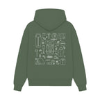 GISF500 HOODIE Military green back