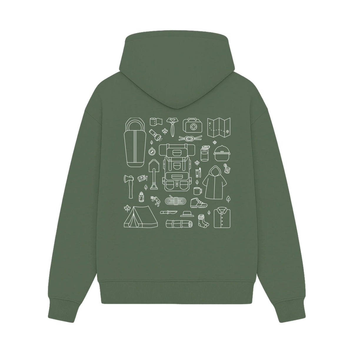 GISF500 HOODIE Military green back